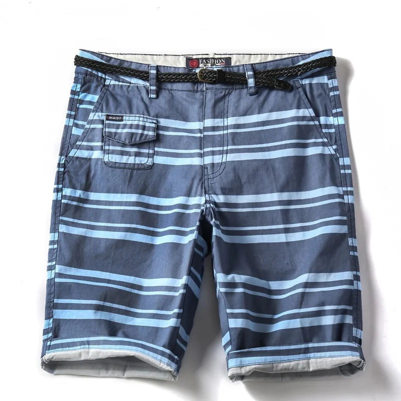 

Mens Navy Striped Shorts New Summer Fashion Casual Cotton Slim Bermuda Masculina Beach Shorts Joggers Trousers Shorts PT-310