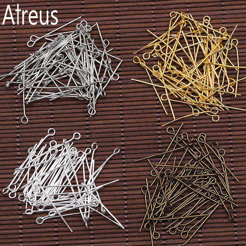 100pcs Gold Silver Bronze Color Eye Head Pins 15 18 mm Findings For Diy Jewelry Making Accessories Dropshipping | Украшения и