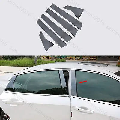 

6pcs Black Steel Fit For Honda Civic 16-2017 Door Window Pillar Post Cover Trim