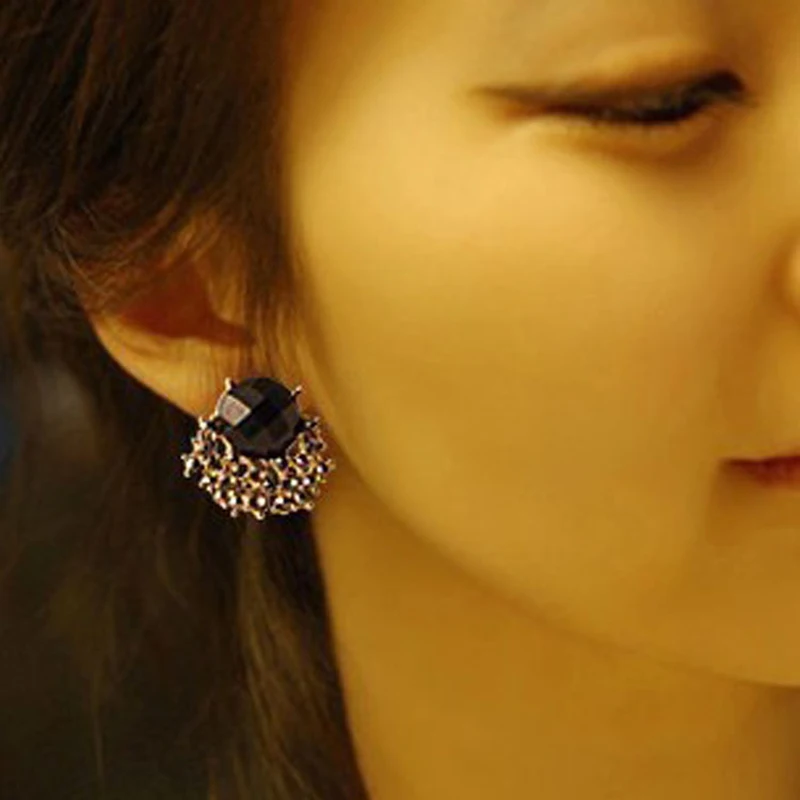 Women's Cute Trendy Retro Smooth Resin Sector Stud Earrings For Women 2017 New Volunge Fashion Jewelry | Украшения и