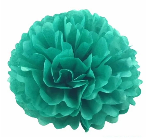 Teal 1 шт., размер: 4/6/8/10/12 дюймов ткани Бумага Pom Poms, ручные поделки Цветочные шары из бумаги для вечеринок и свадебных церемоний украшения дома цветы - Цвет: Teal