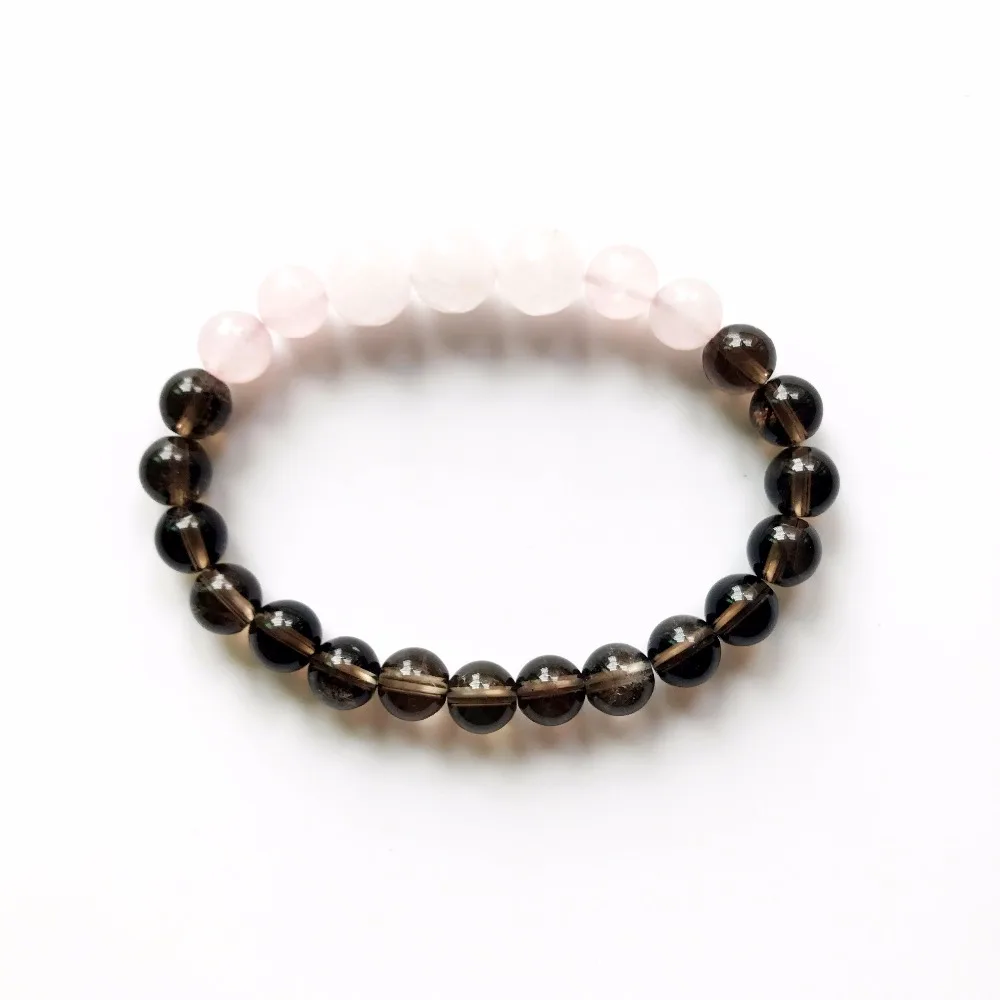Модный браслет из натурального серого хрусталя браслеты для йоги Mala Beads