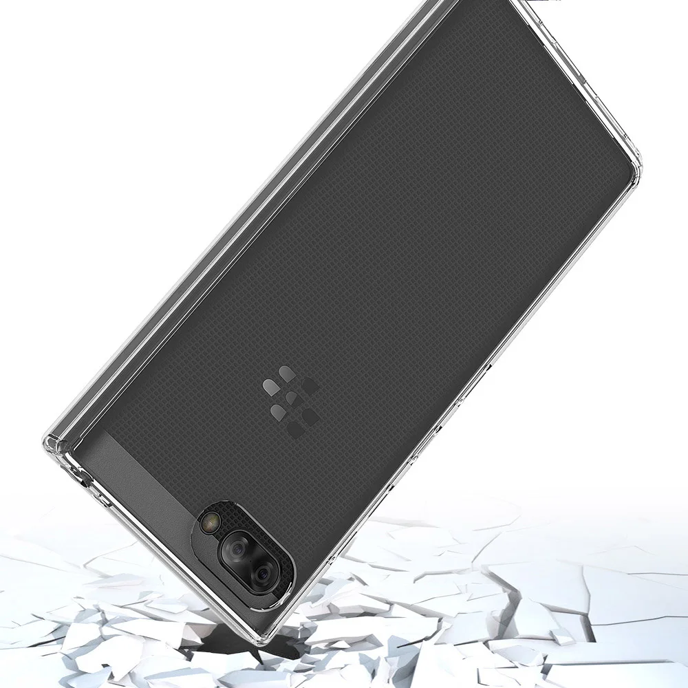 Тонкий прозрачный жесткий чехол для BlackBerry KEY2 бампер из ТПУ противоударный с