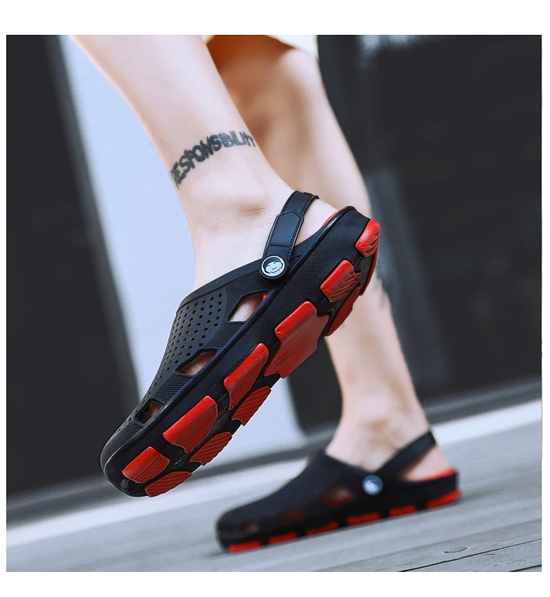 Crocse Comfortable Men Pool Sandals Summer Outdoor Beach Shoes men Slip On Garden Clogs Casual Water Shower Slippers Indoor
