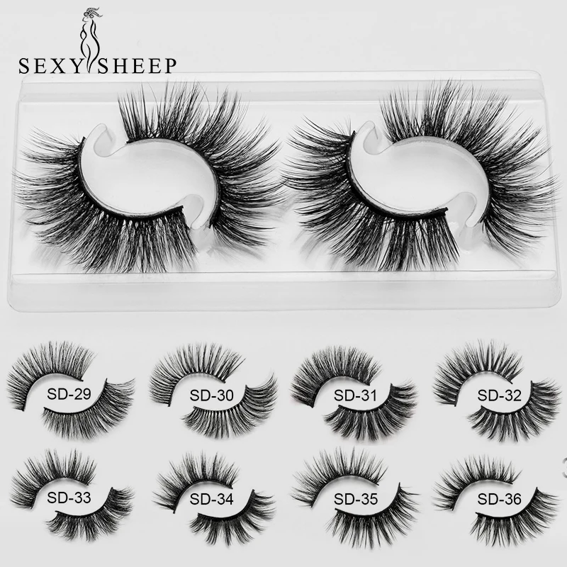 SEXYSHEEP 2 пары естественных накладные ресницы макияж комплект 3D норки наращивание