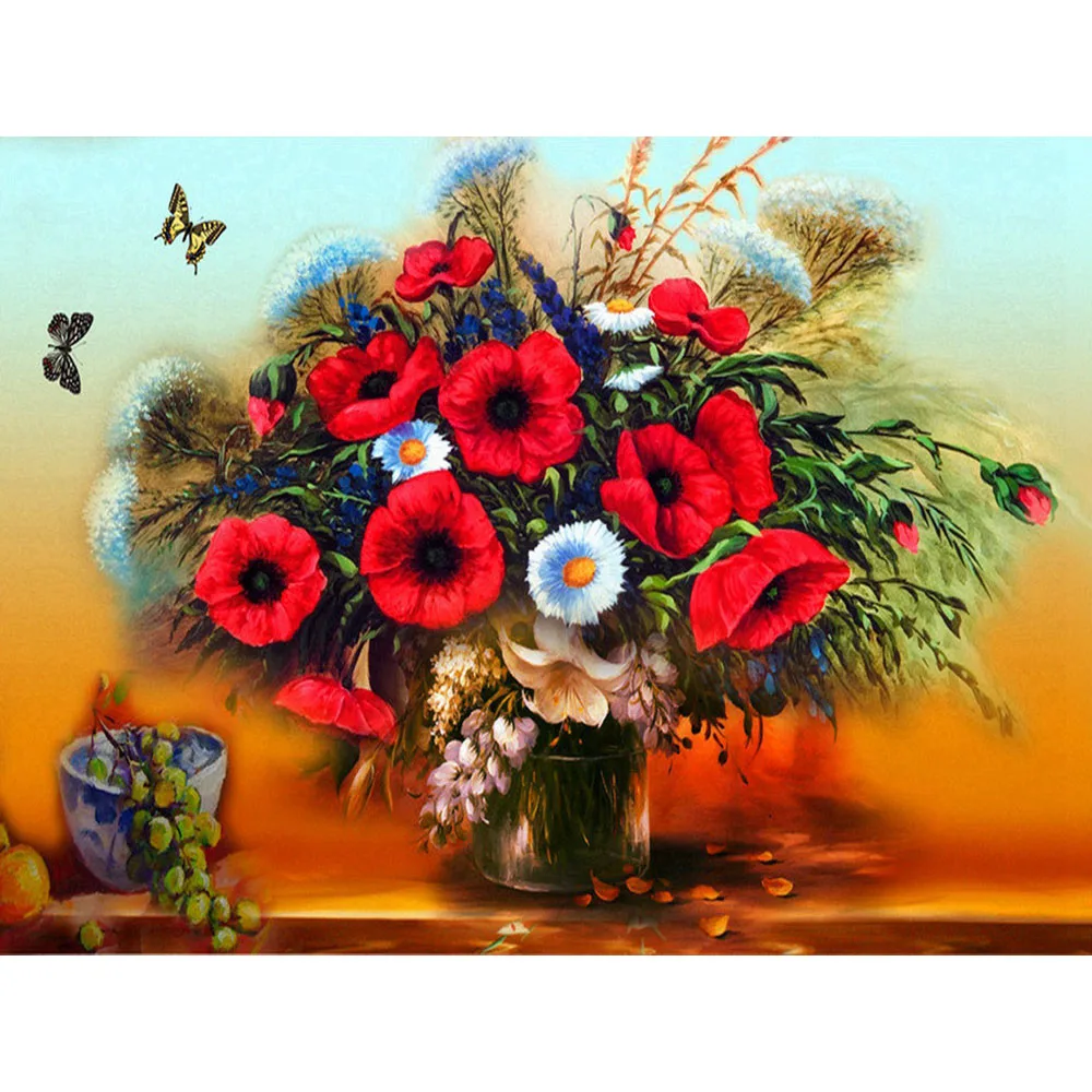 

LaoJieYuan Abstract flower mosaic diamond painting by numbers on canvas