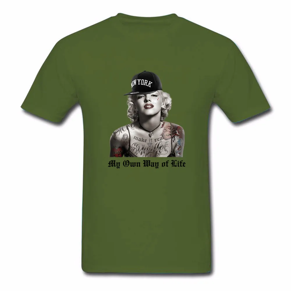 NLKING BRAND street fashion personality print Marilyn Monroe Tattoo short sleeve custom 3XL men's T-shirt | Мужская одежда