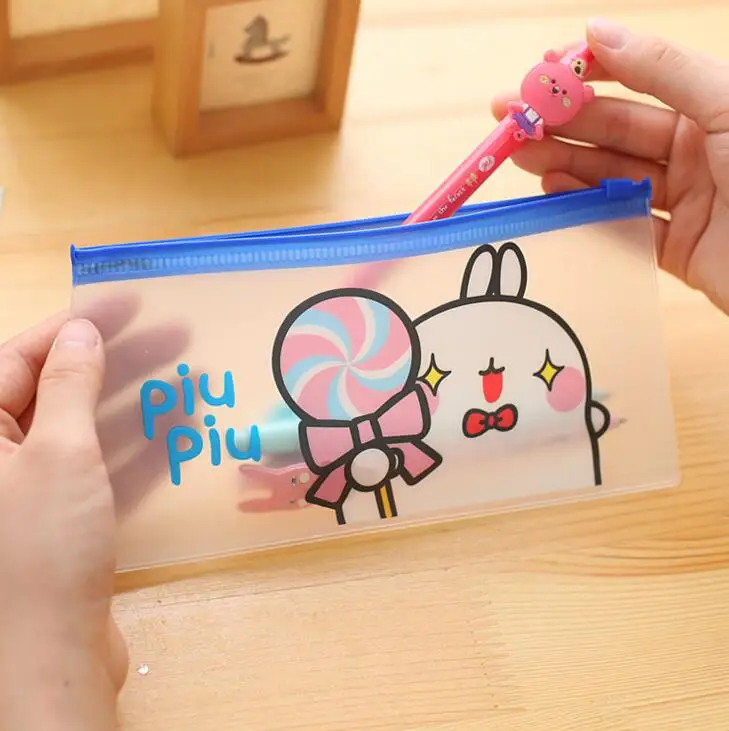 1 шт. новый милый Molang кролик ПВХ a4 a5 B6 файл мешок Документ сумка Папки и файлы