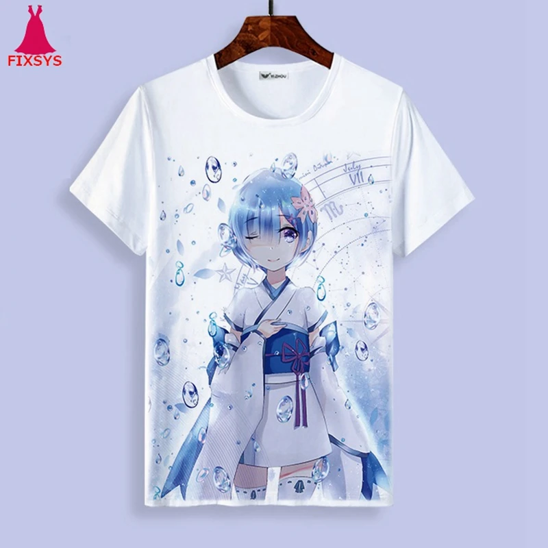 Футболка с надписью Re: Zero Kara Hajimeru Isekai Seikatsu рубашки жизнь в другом мире от нуля
