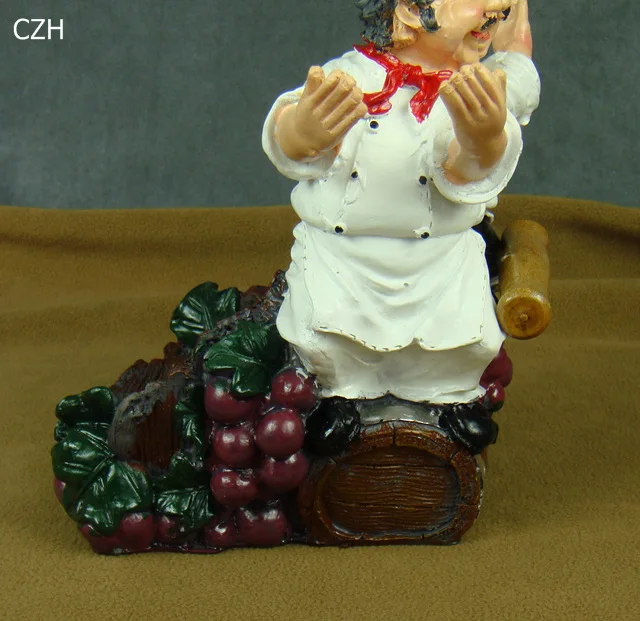 Ручная работа Кук Статуэтка держатель бутылки вина декоративная Смола статуэтка шеф-повара вешалка для Кубка барная утварь, украшение ремесла аксессуары