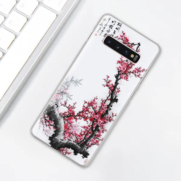 010 В китайском стиле живописи тушью чехол для телефона для samsung Galaxy S10e S10 плюс S7 S8 S9 Plus Note 8 9 M10 M20 M30 жесткий чехол Coque - Цвет: 010