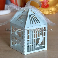 250 pcslot customized bird cagewedding candy box chocolate packaging box