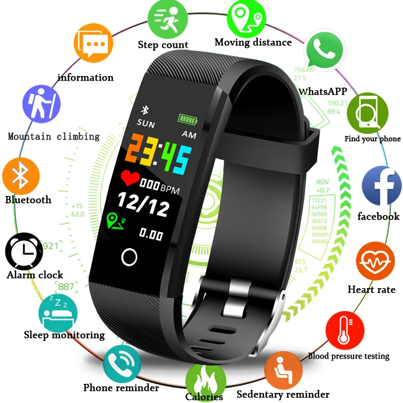 LIGE спортивный фитнес трекер умный браслет мужской женский шагомер пульсометр