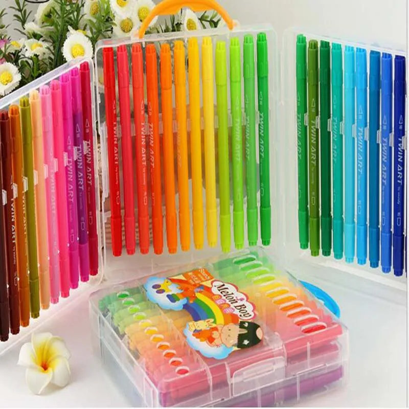 24 Цвета детей инструмент для рисования маркер ручка сырой тонкой Акварель Pen