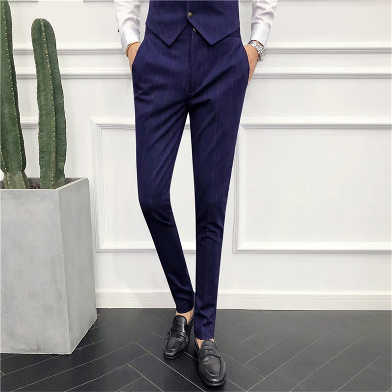 Костюм мужской двубортный блейзер + брюки жилет деловой Свадебный костюм модная