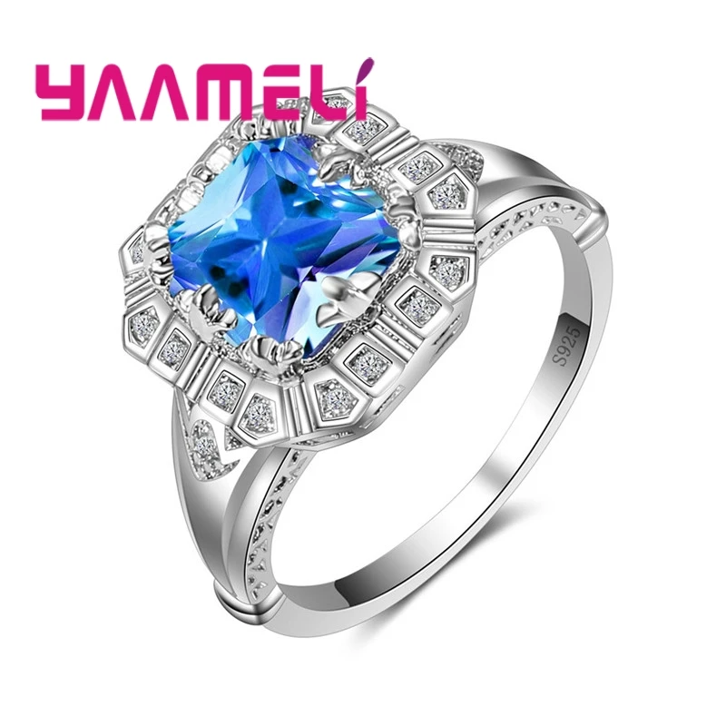 Высокое качество винтажные большие синие квадратные хрустальные камни дизайн из