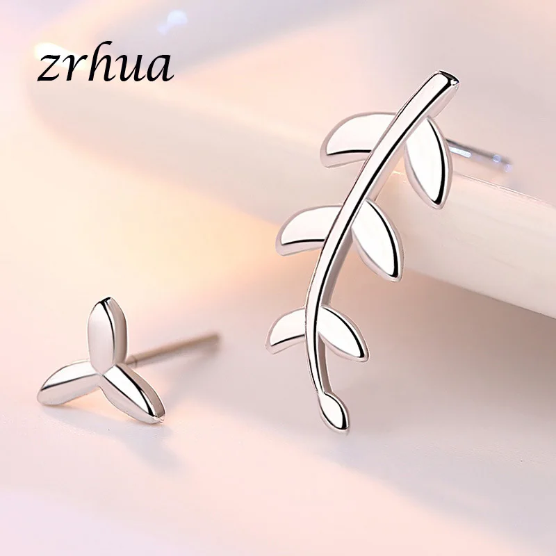 Женские серьги гвоздики ZRHUA гипоаллергенные серебристого цвета с кошачьей рыбой
