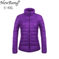 newbang brand 6xl 7xl 8xl ultra light down jacket women stand collar portable lightweight coat lightweight jacket women coats