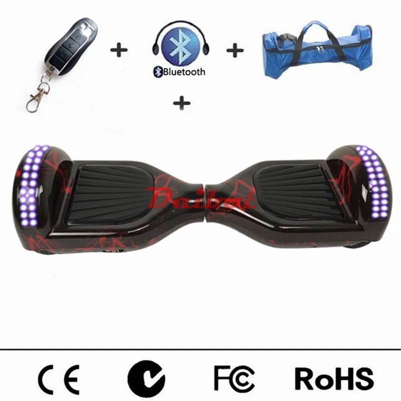 Bluetooth hoverboard two wheel electric scooter self balancing skateboard hover board LED light Remote | Спорт и развлечения