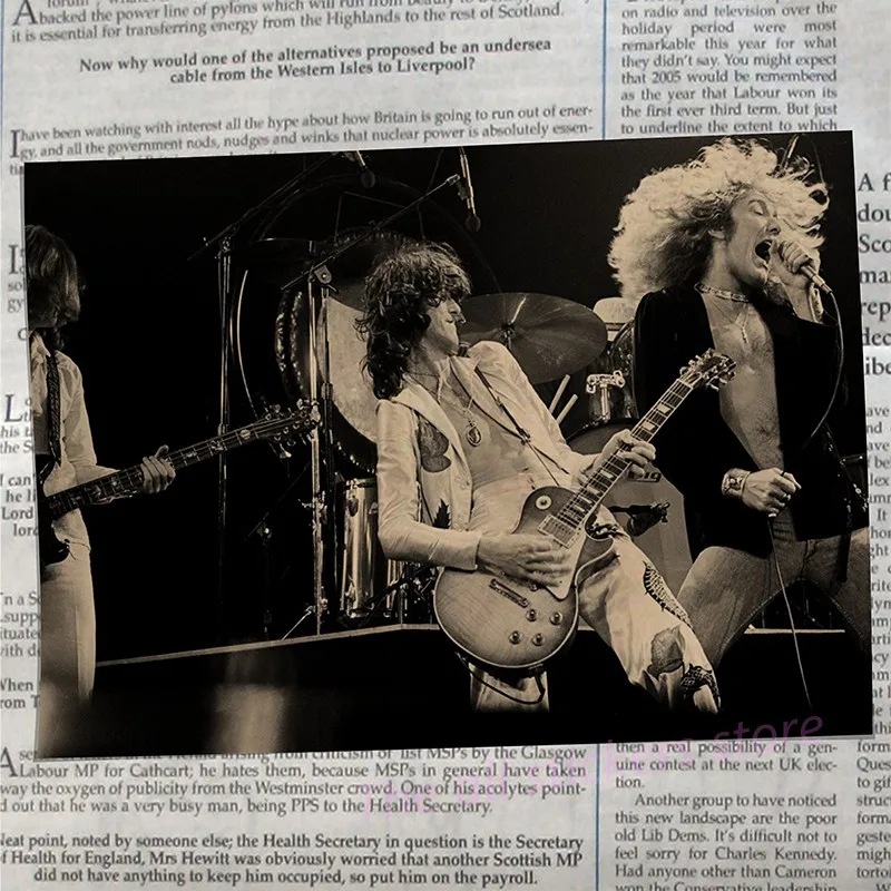 Led Zeppelin рок-музыка постеры для украшения дома винтажные стильные настенные наклейки Abooly бренд/6027