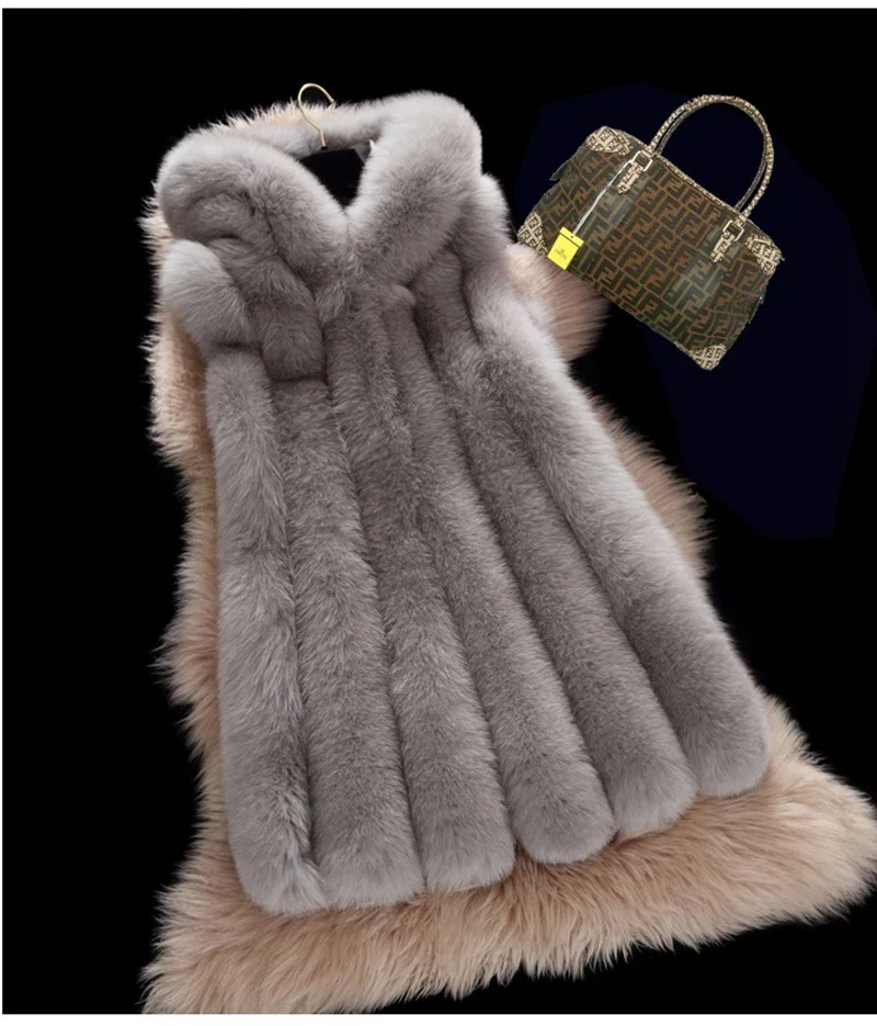 Luxury Winter Women's Genuine Wholeskin Fox Fur Vest With Hoody Lady Warm Waistcoat Female Gilet VF5042 | Женская одежда