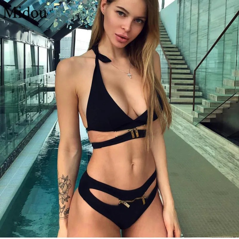 Midou Bikinis2019 женский бандажный купальник бикини сексуальные пуш ап купальники с