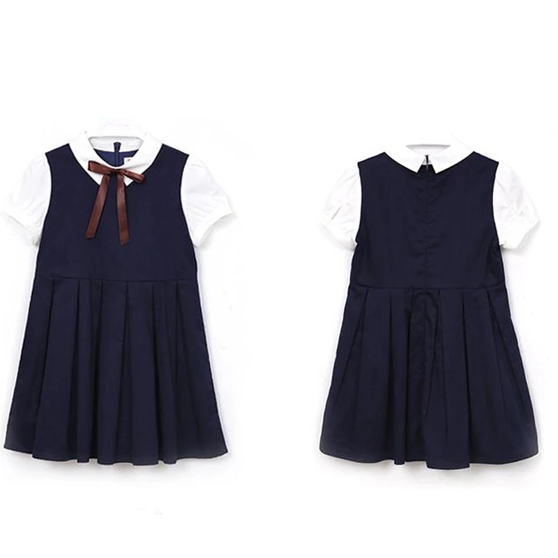 Летнее хлопковое платье с бантом для девочек 4-14 лет | Детская одежда и обувь