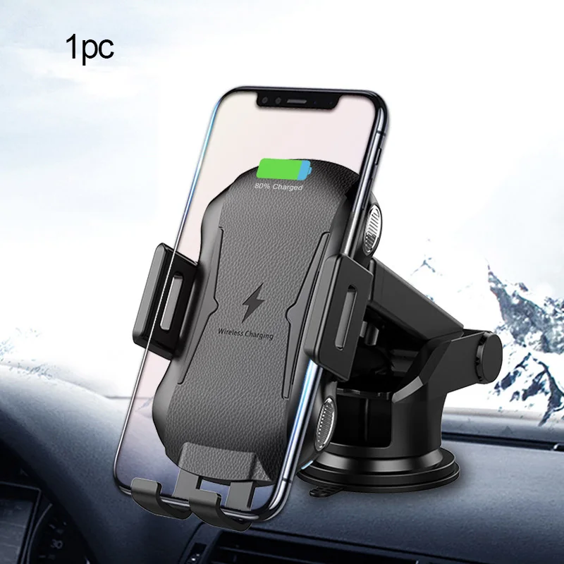 Suction cup type Новое 10 Вт беспроводное автомобильное зарядное устройство для iPhone Xs Max X samsung S10 S9 Xiaomi Mi 9 QI Беспроводное зарядное устройство Быстрая зарядка Автомобильный держатель для телефона - Цвет: Suction cup type