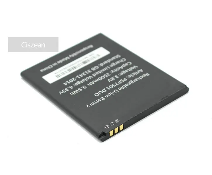 Сменный аккумулятор 10 шт./лот PSP7501 DUO 2500 мАч для смартфона Prestigio Grace R7 PSP 7501 DUO|battery