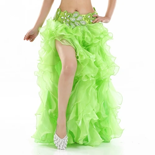 only skirt Одежда для танца живота, одежда для танца живота, длинная юбка для танца, Женская Профессиональная юбка для танца живота, 8 цветов, без пояса - Цвет: only skirt