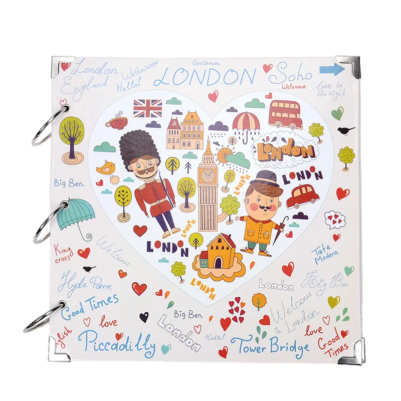 Альбом для свадебных альбомов История любви 12 дюймов винтажные черные листы