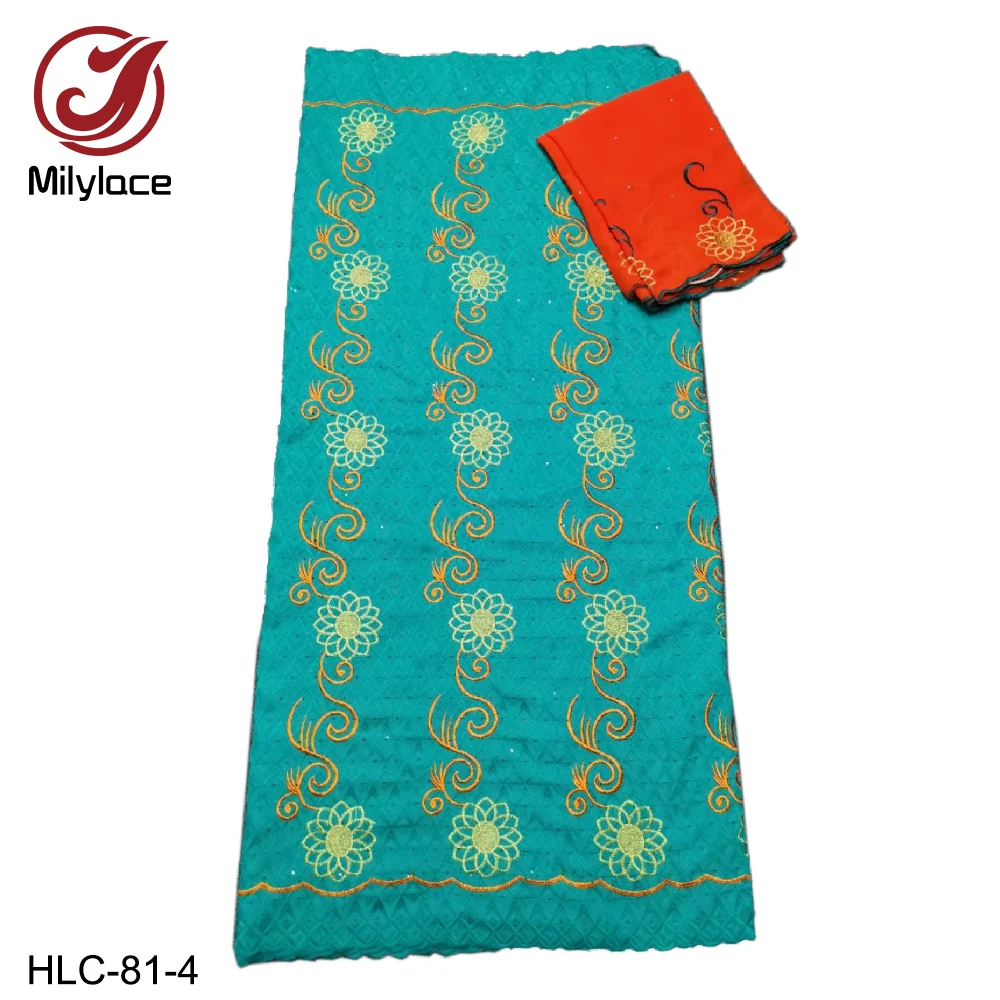 Millylace lovely Swiss cotton voile lace fabric 5 yards with embroidery stones +chiffon 2 for girl's dresses HLC-81 | Дом и сад