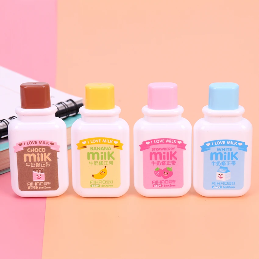 Молочная бутылочка молочная Корректирующая лента Kawaii Канцелярские Принадлежности для офиса школьные принадлежности материал Escolar отправляется наугад