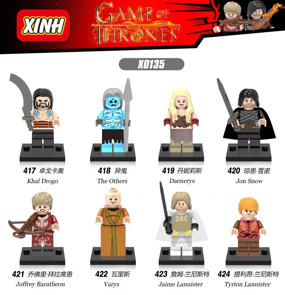 Juego de Tronos Tyrion GUSUG X0135 Lennister Jon Nieve Varys Khai Drogo Daenerys Bloques Construccion Juguetes Los Ninos|bloques