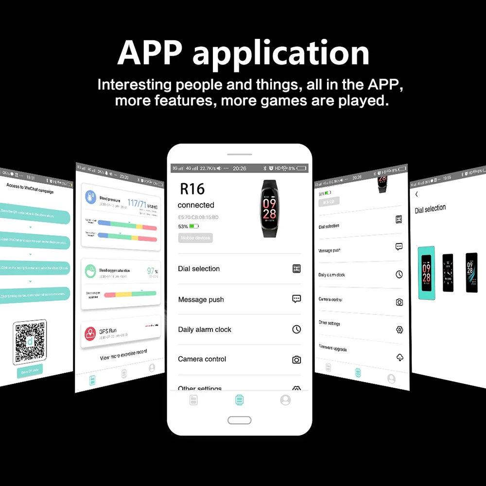WQ R16 новинка 2019 смарт браслет для мужчин/женщин 0 96 дюймов HD IPS цветной экран