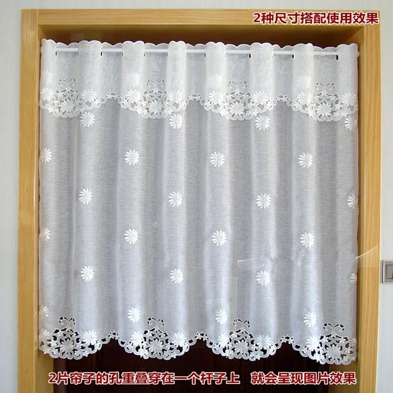 Полузанавеска с вышивкой занавеска для окна перегородки кофе на заказ двери