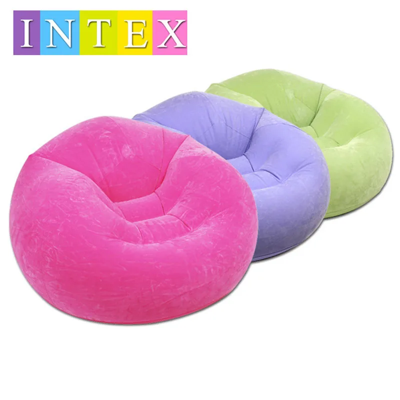 INTEX 68569 107*104*69 см Флокирование один многофункциональный надувной диван ленивый диван кровать с ножной насос - Цвет: Многоцветный