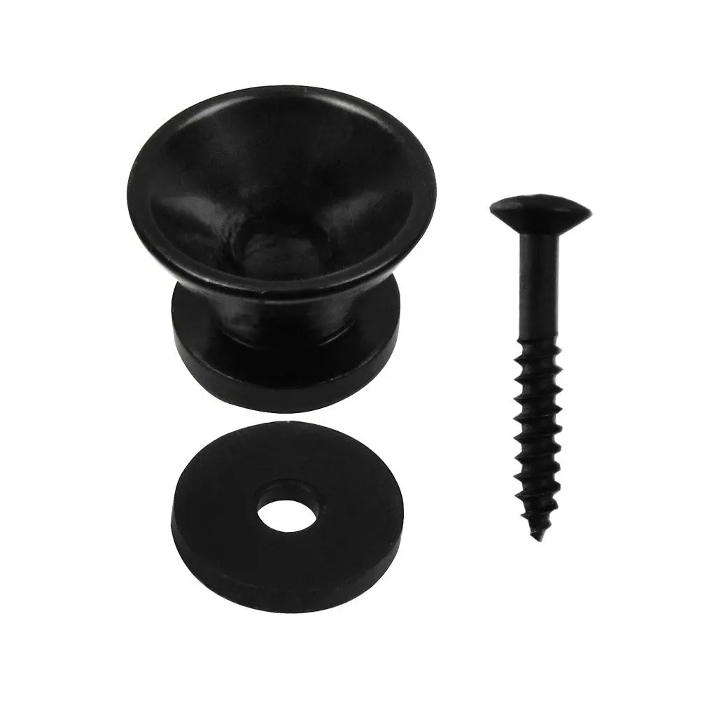 

XFDZ Black Strap Lock Button Knobs Metal End Pin Pack of 2 pairs