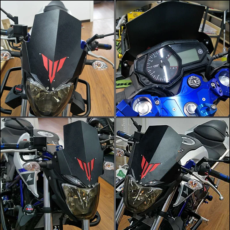 

MT-03 FZ-03 MT 03 Motorcycle Upper Headlight Top Cover Windscreen Windshield For Yamaha FZ MT 03 2015-2018 Motorbike Accessories