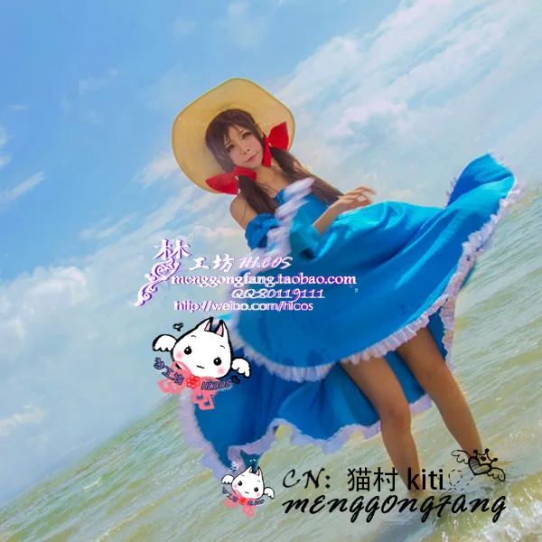 Голубое платье для косплея сейшельской девочки Axis Powers Hetalia APH|cosplay costume|girl cosplayblue