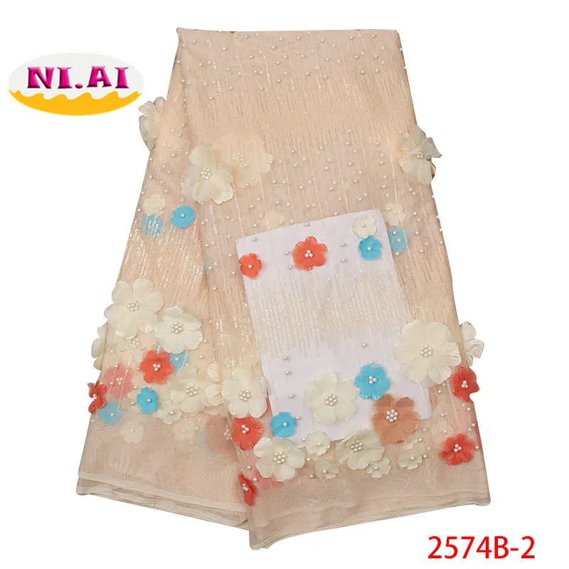 3D цветок роскошные французские кружева африканская ткань зеленый высокого