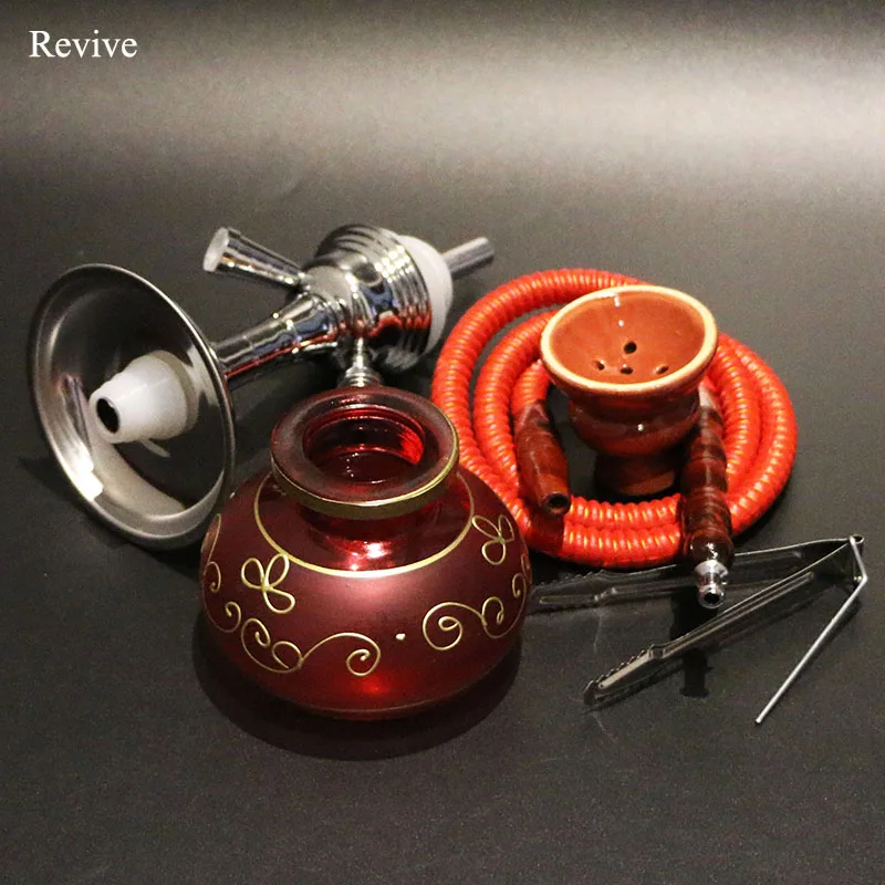Revive narguile 26 см стеклянный кальян полный комплект 1 шланг chicha керамическая чаша для кальяна ВАЗА БАЗА Водопровод для курения nargile
