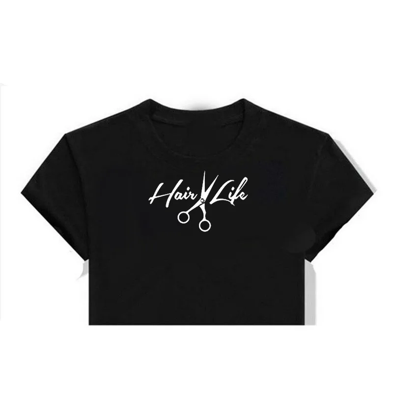 Женские футболки с логотипом Hair Life женские ножницы женская одежда Harajuku подарки