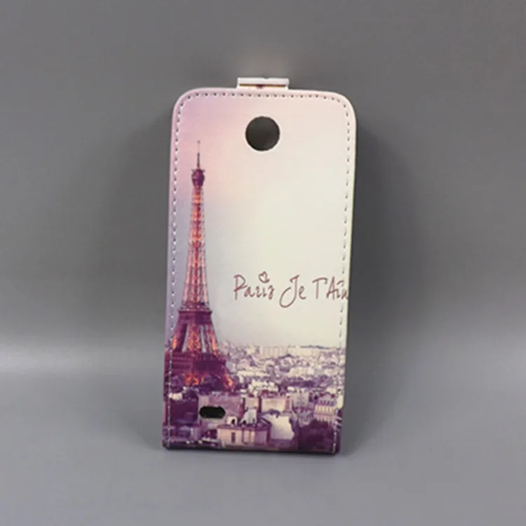 Для HTC Desire 300 301E хит продаж милый Вертикальный флип чехол с принтом открытая/вверх