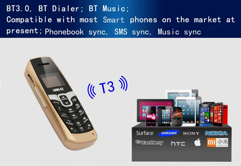 T3 маленький тонкий мини мобильный телефон bluetooth 3,0 номеронаборник Телефонная книга/SMS/музыка синхронизация FM волшебный голос сотовый телефон P292