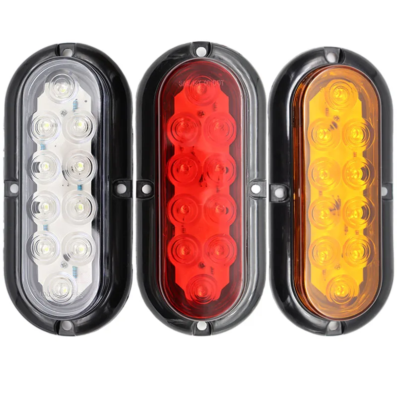 12V Универсальный 10led белый/янтарный/красный прицеп грузовик задний фонарь прицепа хвост светодиодный фонарь заднего хода стоп лампа трактор пикап