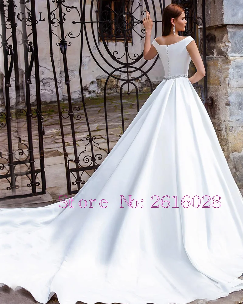 Tcmldr 2017 Elegent Scoop A-Line Wedding Dress Cap Sleeves Gowns Floor Length Beaded Belt Plus Size Formal Bridal | Свадьбы и