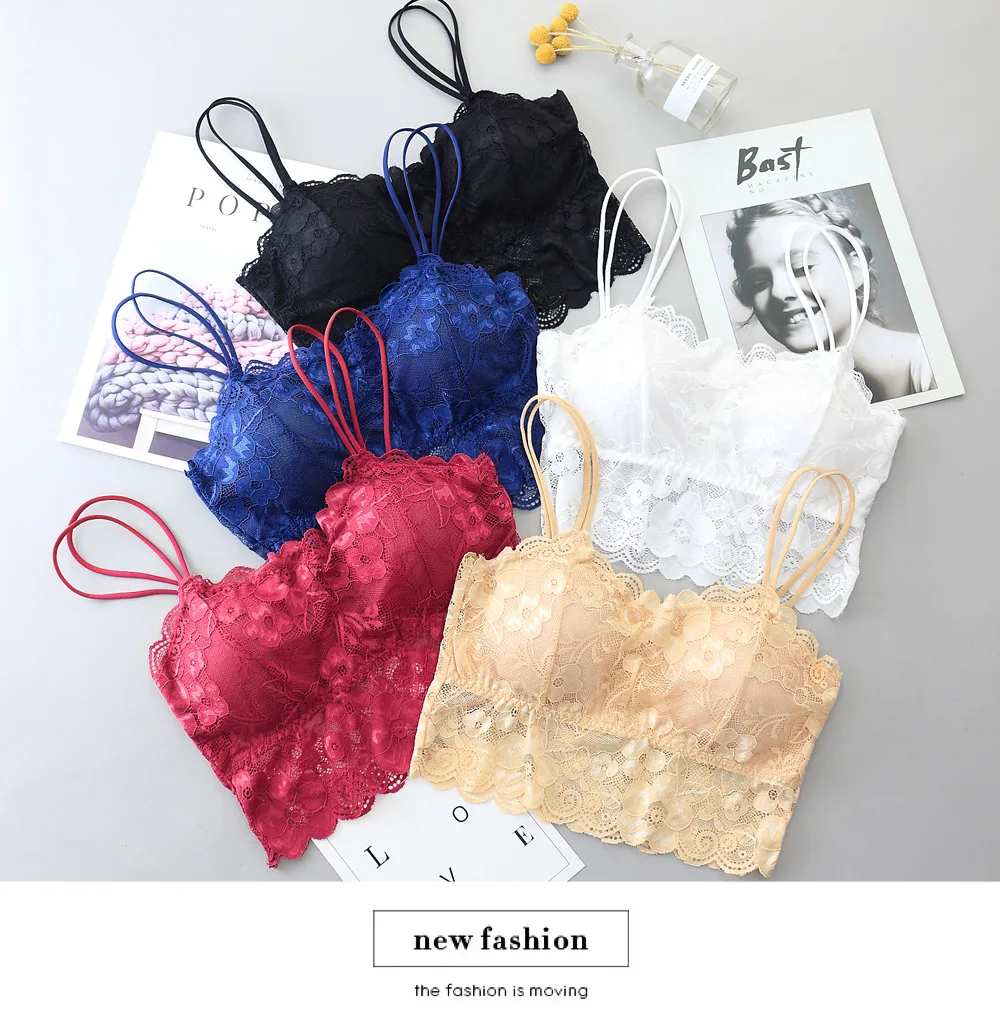 Для женщин сексуальное женское белье корсет кружево Цветочные Bralette бюстгальтер ультратонкие майки-ками кружевное бел
