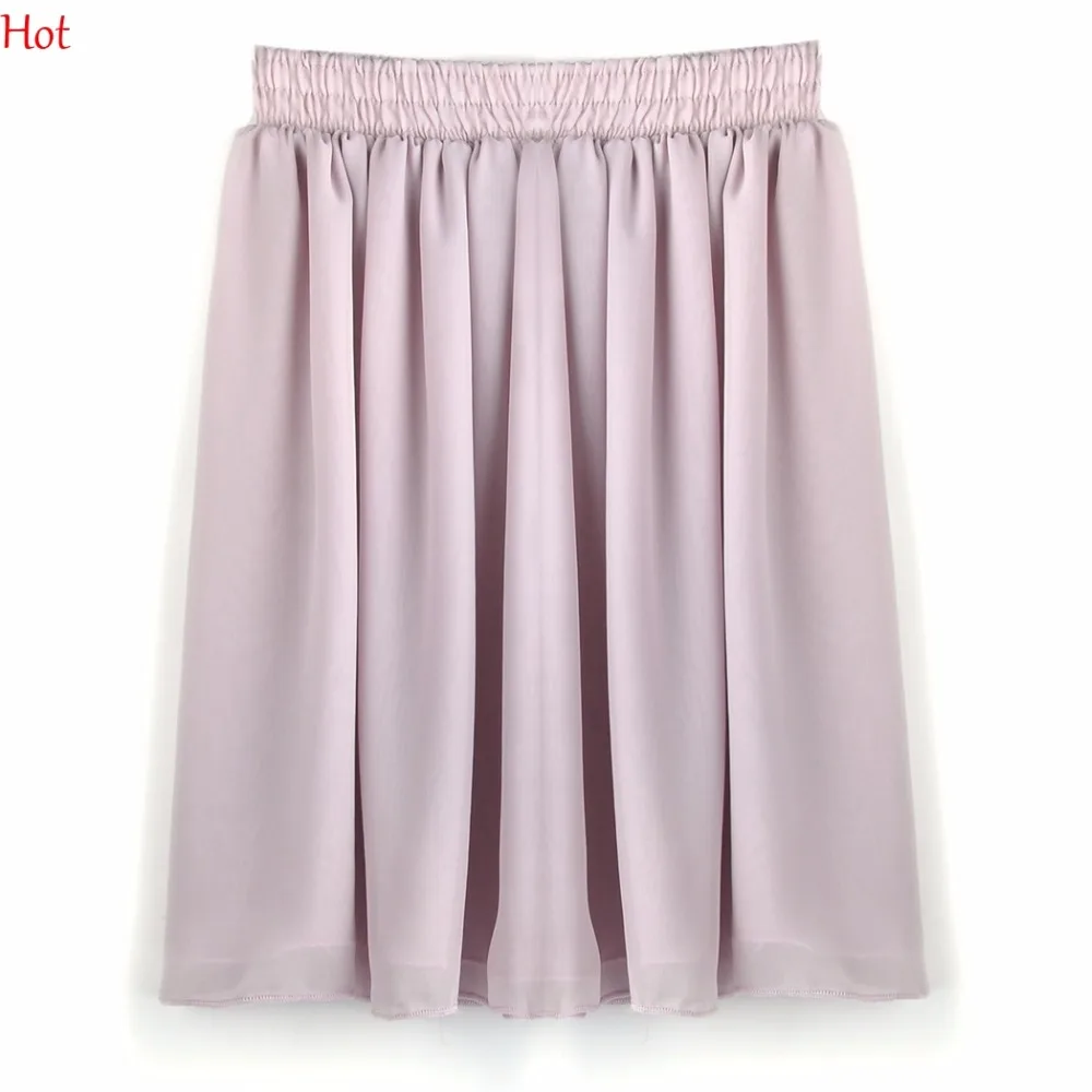 Летняя стильная женская шифоновая юбка короткая плиссированная мини-юбка