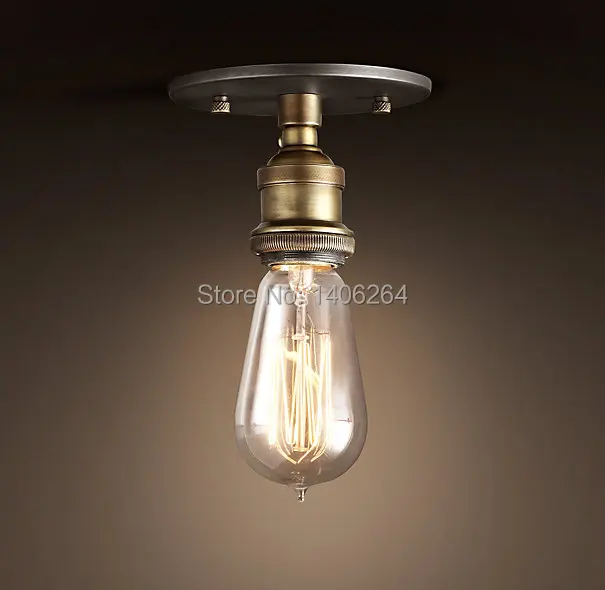 RH Лофт Эдисон Винтажный стиль медный потолочный светильник для кафе бара